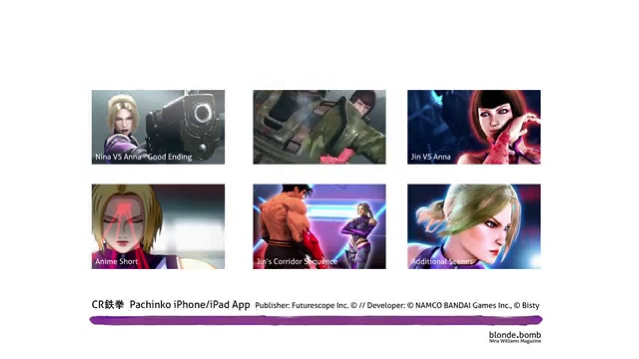 CR鉄拳 Tekken Pachinko - Nina Williams CG Cinematics Compilation
