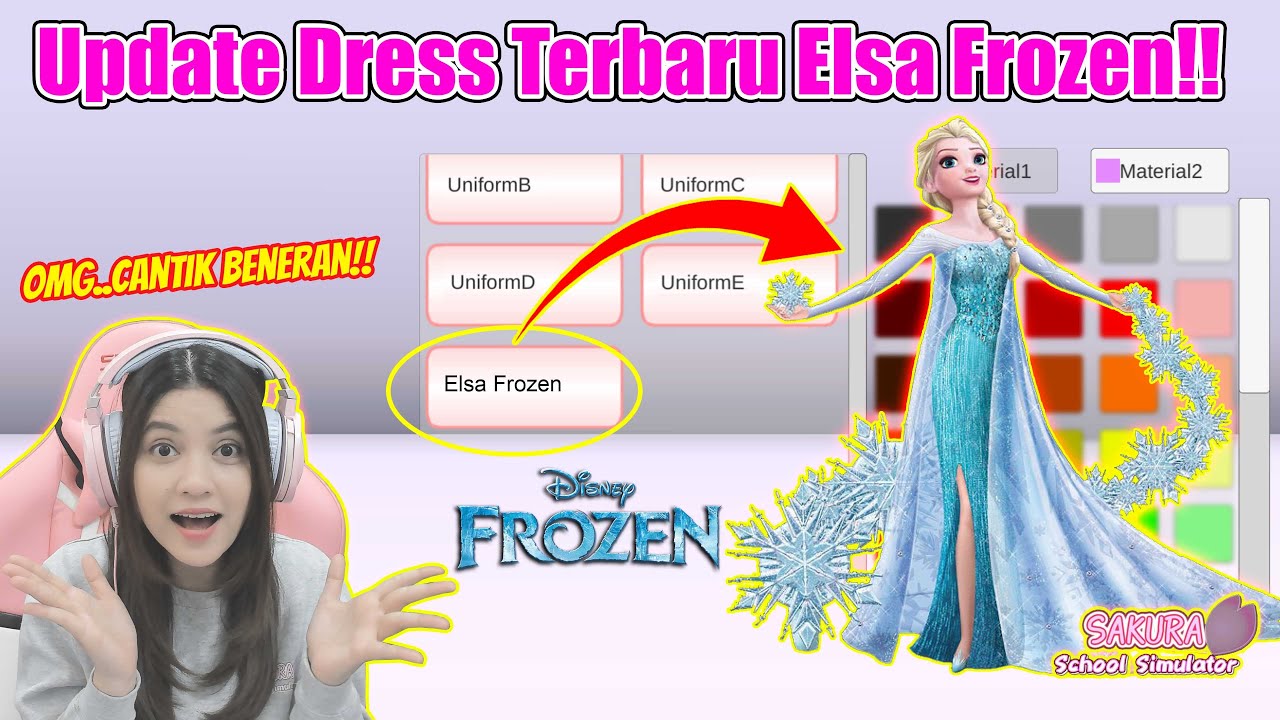 WOWW..ADA UPDATE DRESS ELSA FROZEN DI MENU CLOTH!! BENERAN CANTIK!! SAKURA SCHOOL SIMULATOR-PART 780
