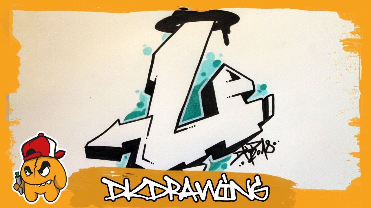 Graffiti Alphabet Tutorial - How to draw graffiti letters - Letter U