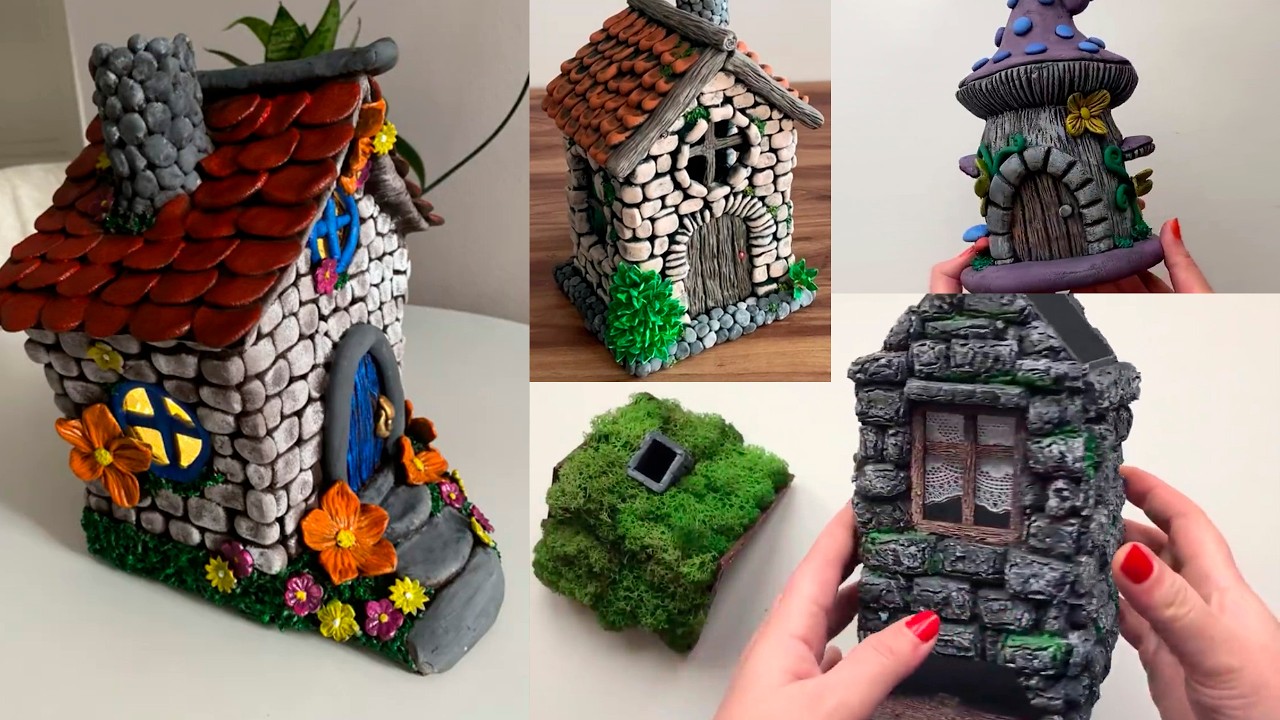 4 🏡 Creative DIY Mini Houses | Cardboard, Clay & Bottle Crafts