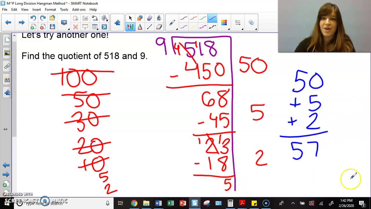 Long Division Hangman Method