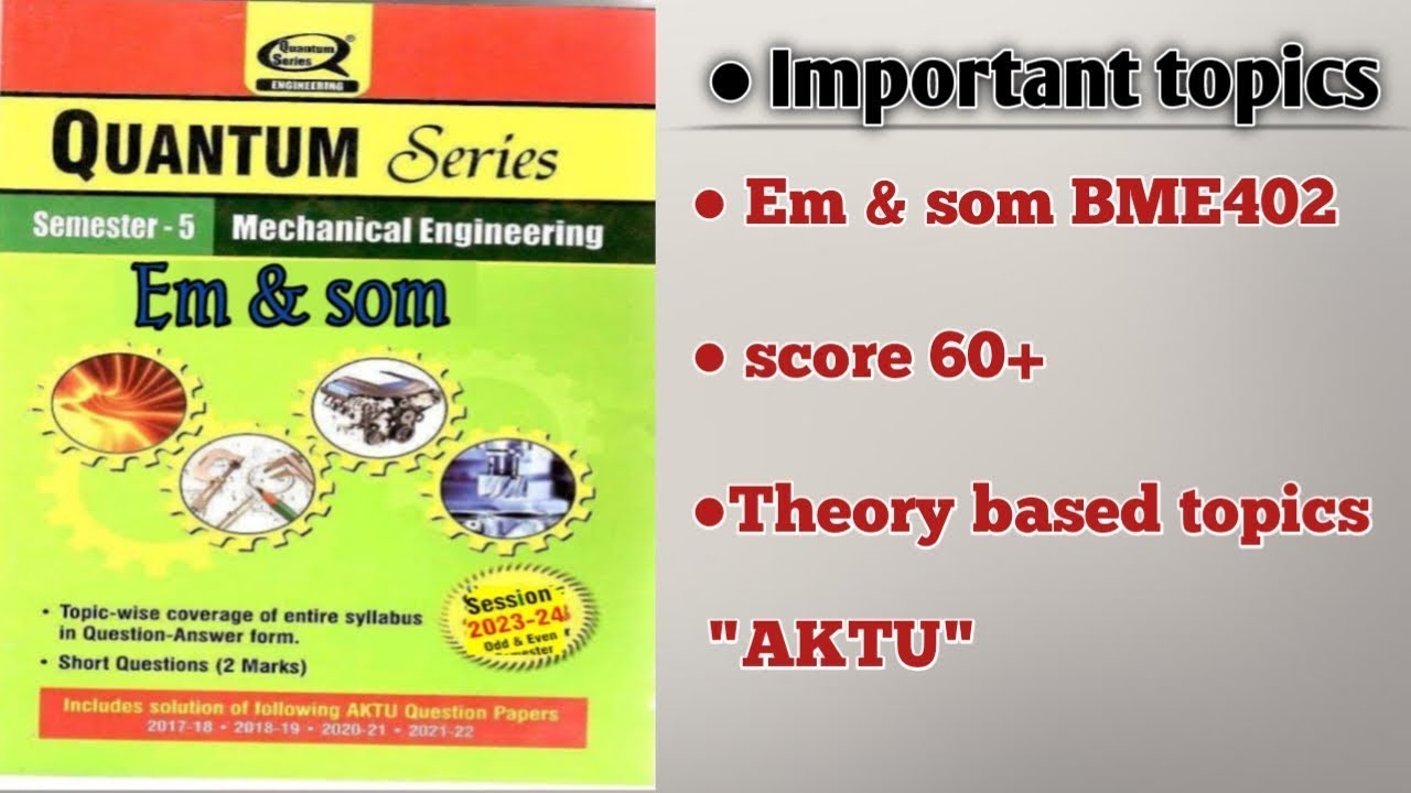 Important questions of BME402 EM&SOM em&som  engineering mechanics and strength of materials bme402