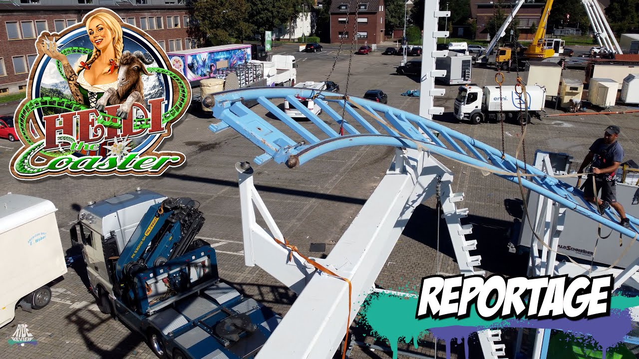 Abbau einer großen Kirmes Achterbahn - Ride Review Reportage