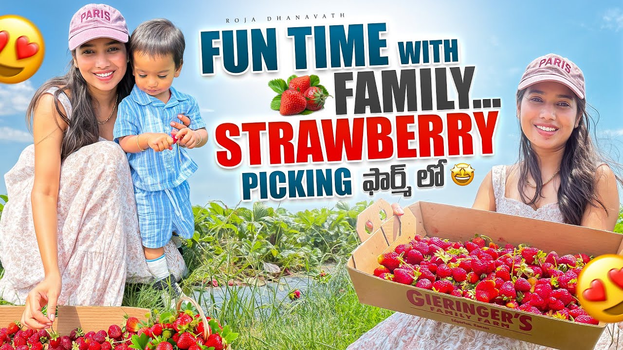 Weekend Fun with My Family | Strawberry Picking Vlog! 🍓☀️