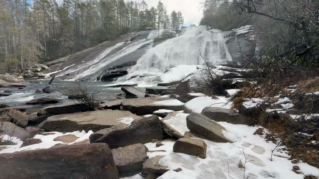 Winter High Falls in Dupont State Rec  Area
