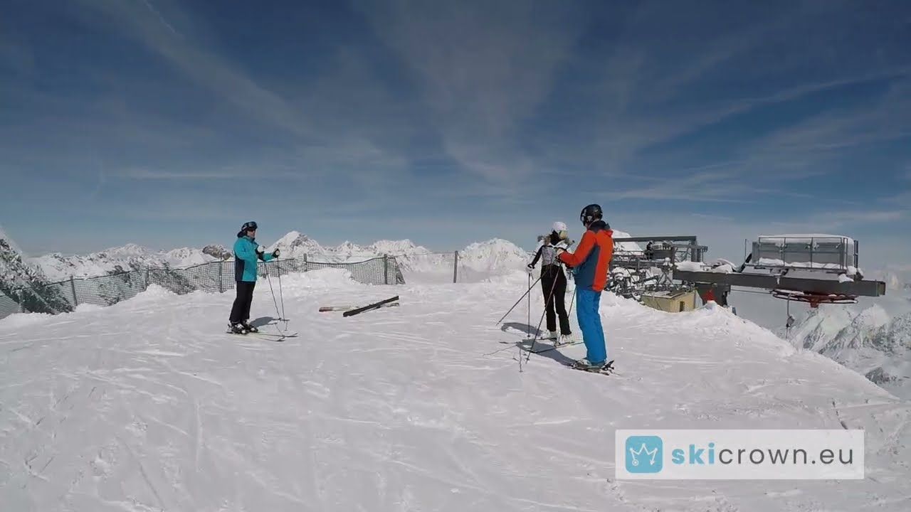 Stubaier Gletscher Austria / ski run 9 - Daunenhang, from top to bottom
