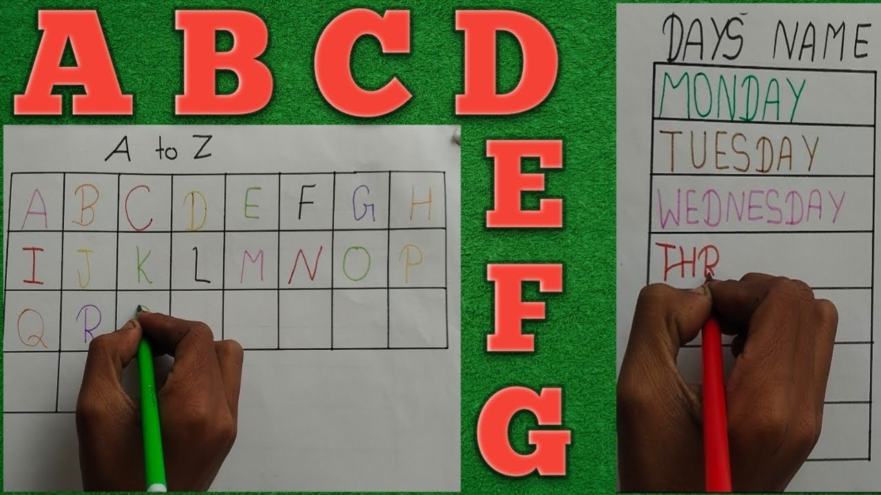 Abcd 🔡 | A to z tak | Days mame | 