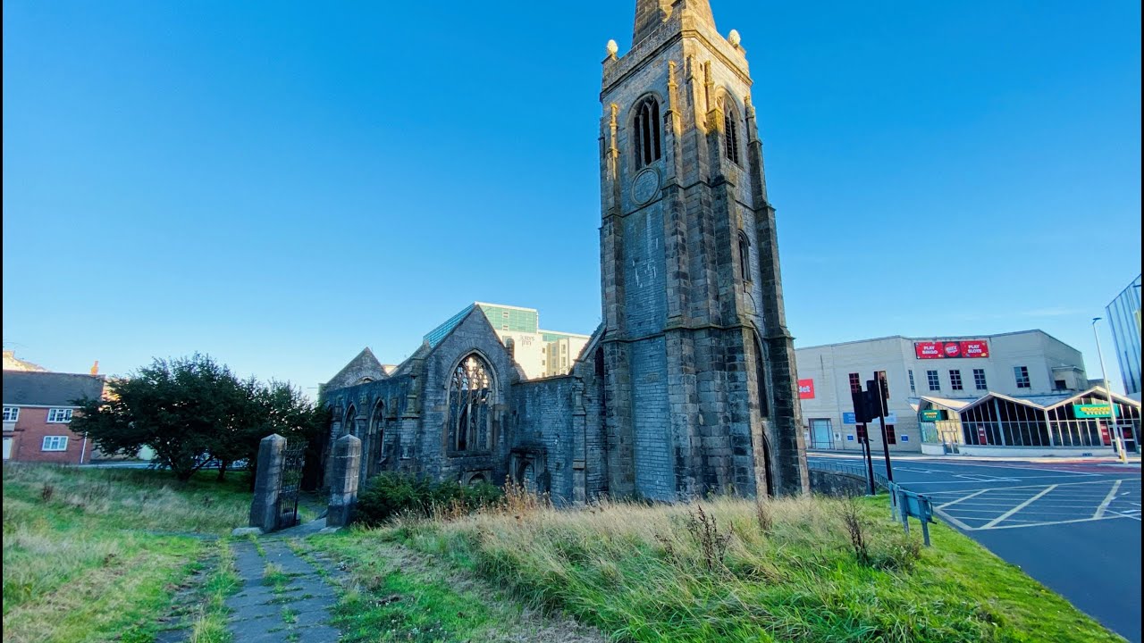 Charles Church Ruins, Plymouth - Quick explore