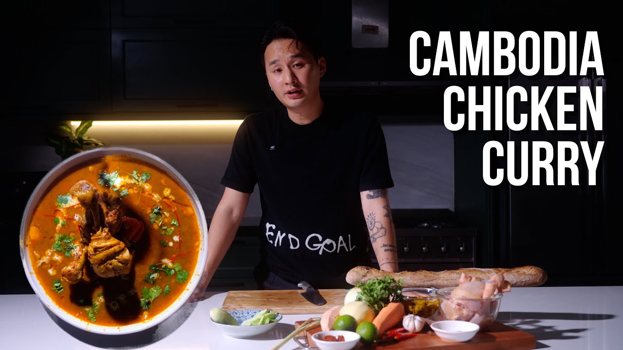 Камбоджийский куриный карри с багетом &mdash; насыщенное и сливочное кхмерское классическое блюдо
