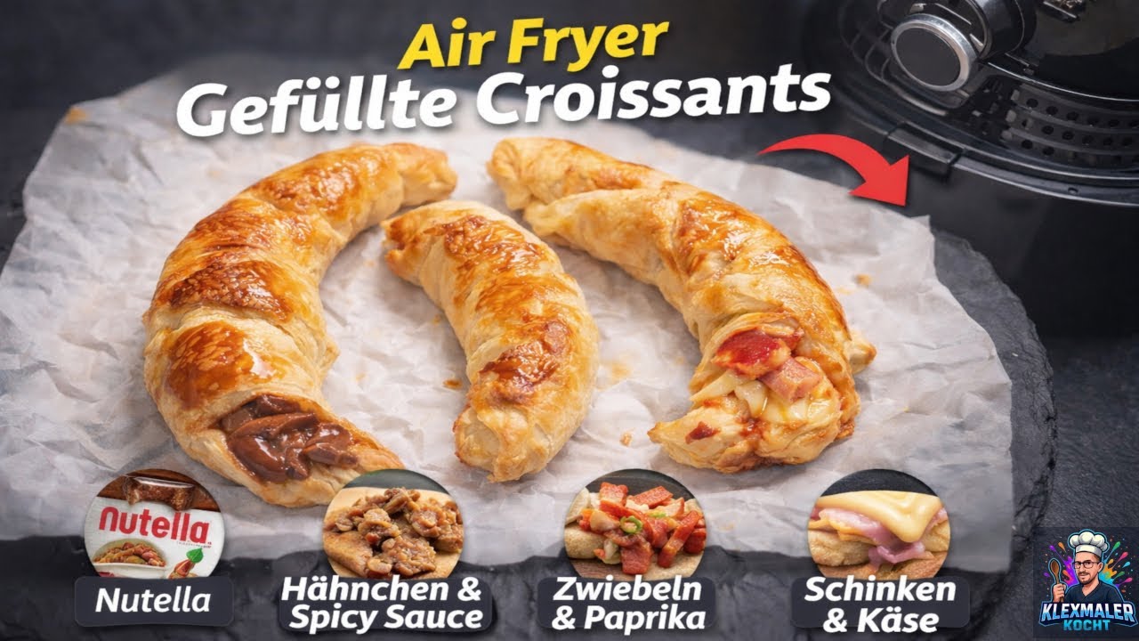 AIRFRYER REZEPT GEFÜLLTE CROISSANTS SCHNELL EINFACH LECKER