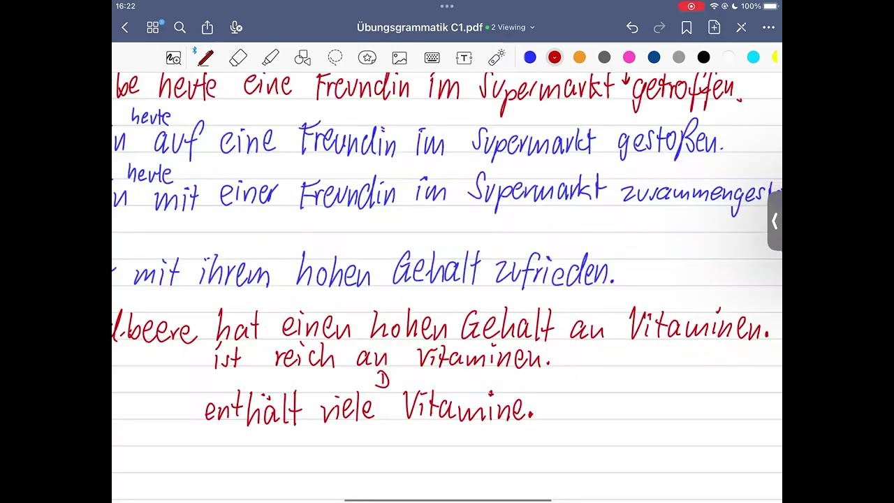 Wortschatz C1 Verben mit Präpositionen2 เรียนเยอรมัน