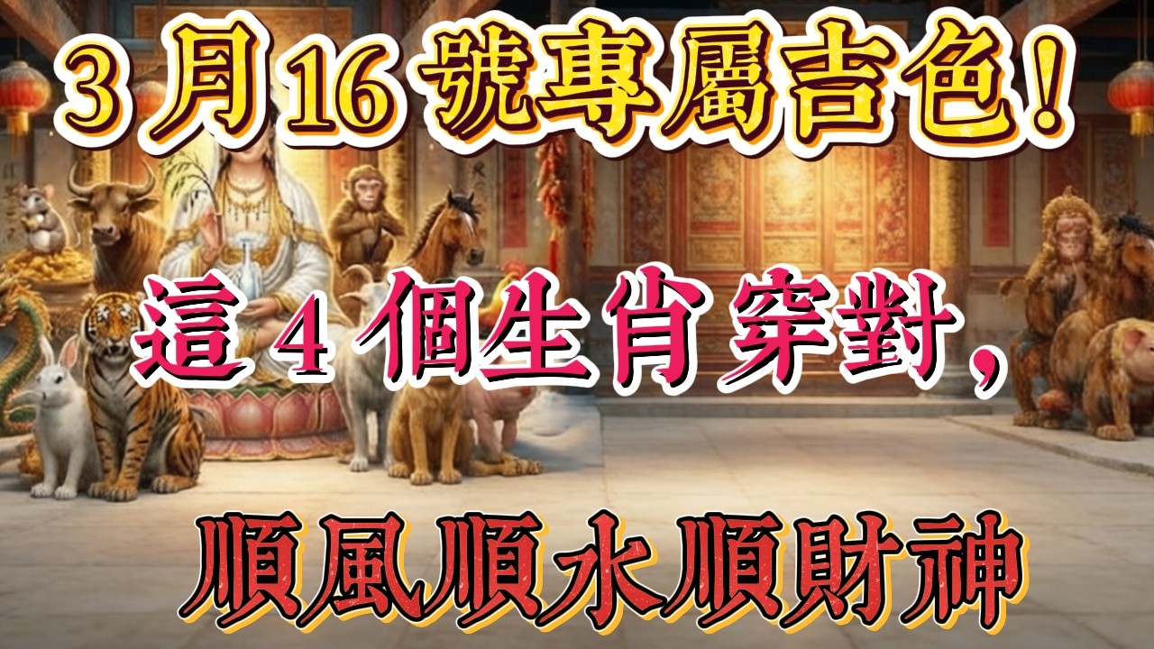 3月16日特别注意！这4个生肖穿对吉祥色，财运顺利全年