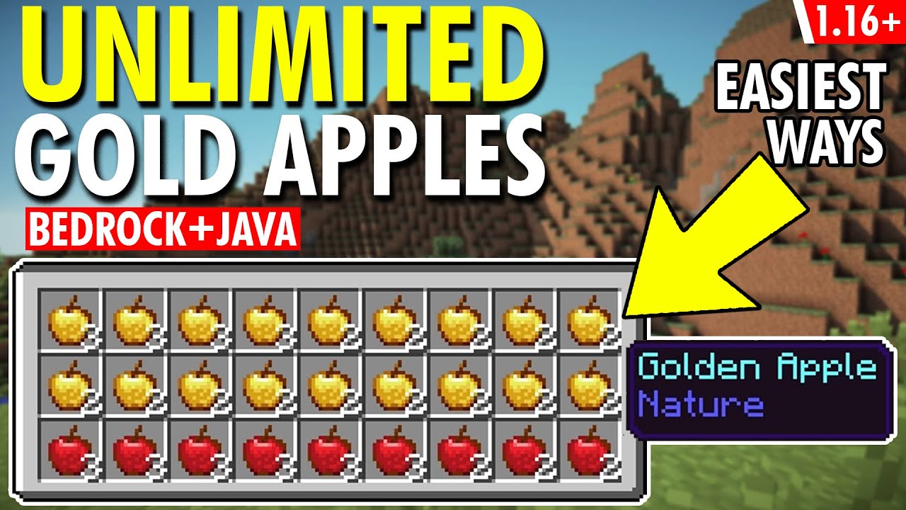 *EASIEST WAY* 1.21+ To get UNLIMITED GOLD APPLES in Minecraft (Bedrock + Java)