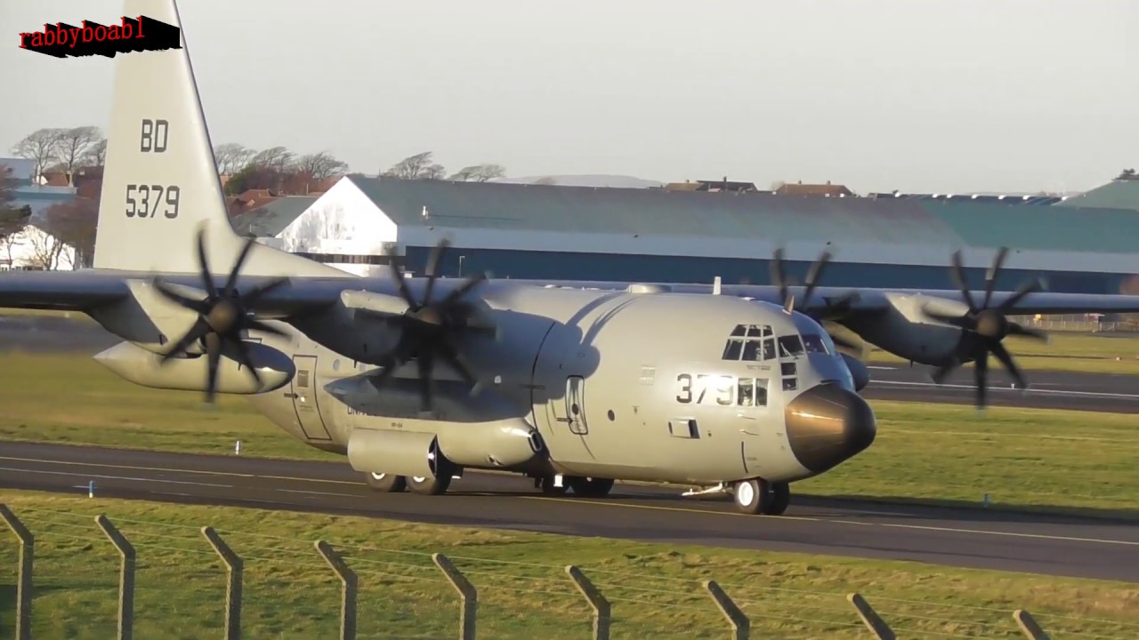 Prestwick Airport - U.S Navy C-130T Hercules Golden sunshine Departure 31/12/2019