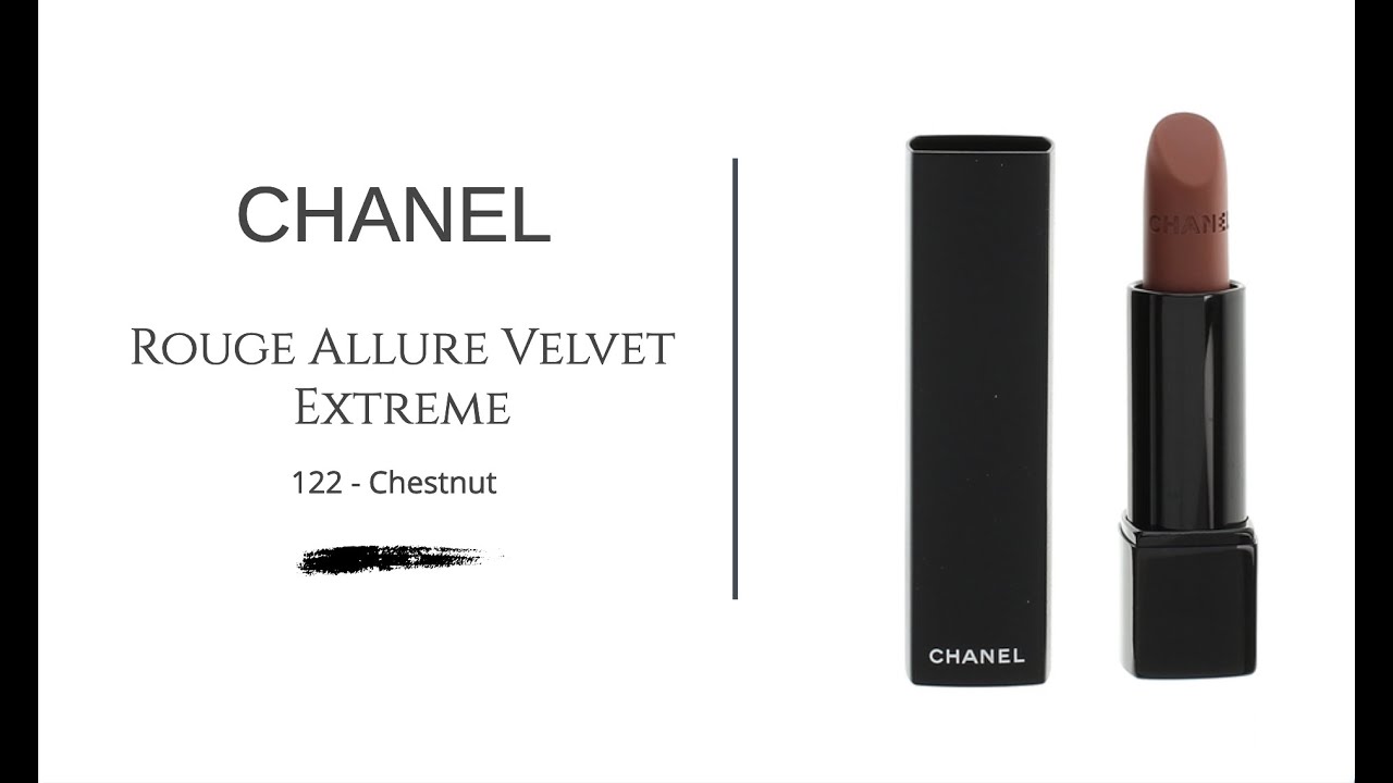 Chanel Rouge Allure Velvet Extreme lipstick in Chestnut swatch and review