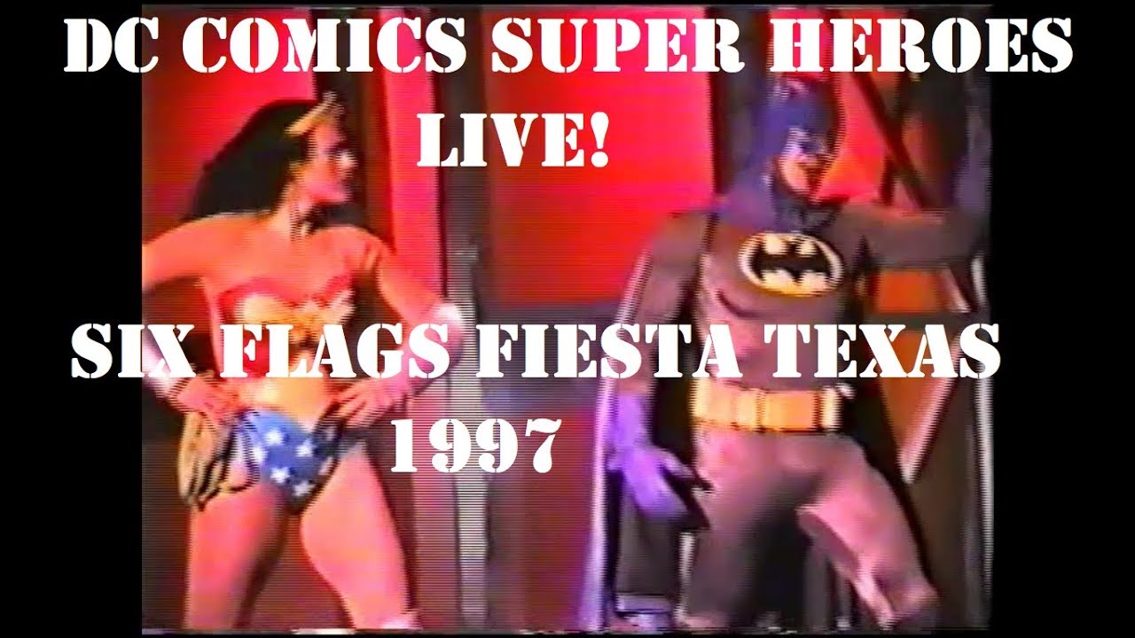 EXTINCT! RETRO Six Flags Fiesta Texas - DC Comics Super Heroes LIVE! FULL SHOW! - August 1997