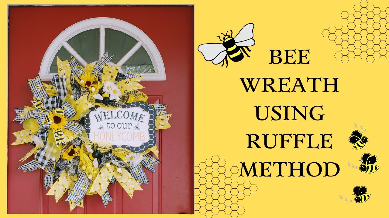 ADORABLE BEE WREATH | USING THE RUFFLE METHOD | 🐝🐝