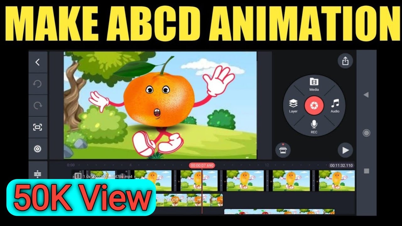 How to Make Cartoon Video in Kinemaster | ABCD Animation Video Kaise Banaen Mobile Se