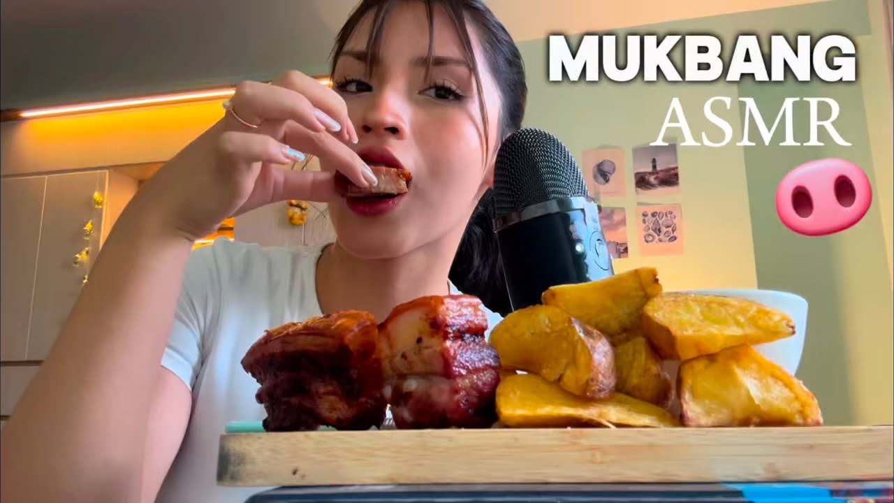 ASMR MUKBANG EL MÁS CRUNCHY 🫦🐽 Chancho al cilindro 🐽