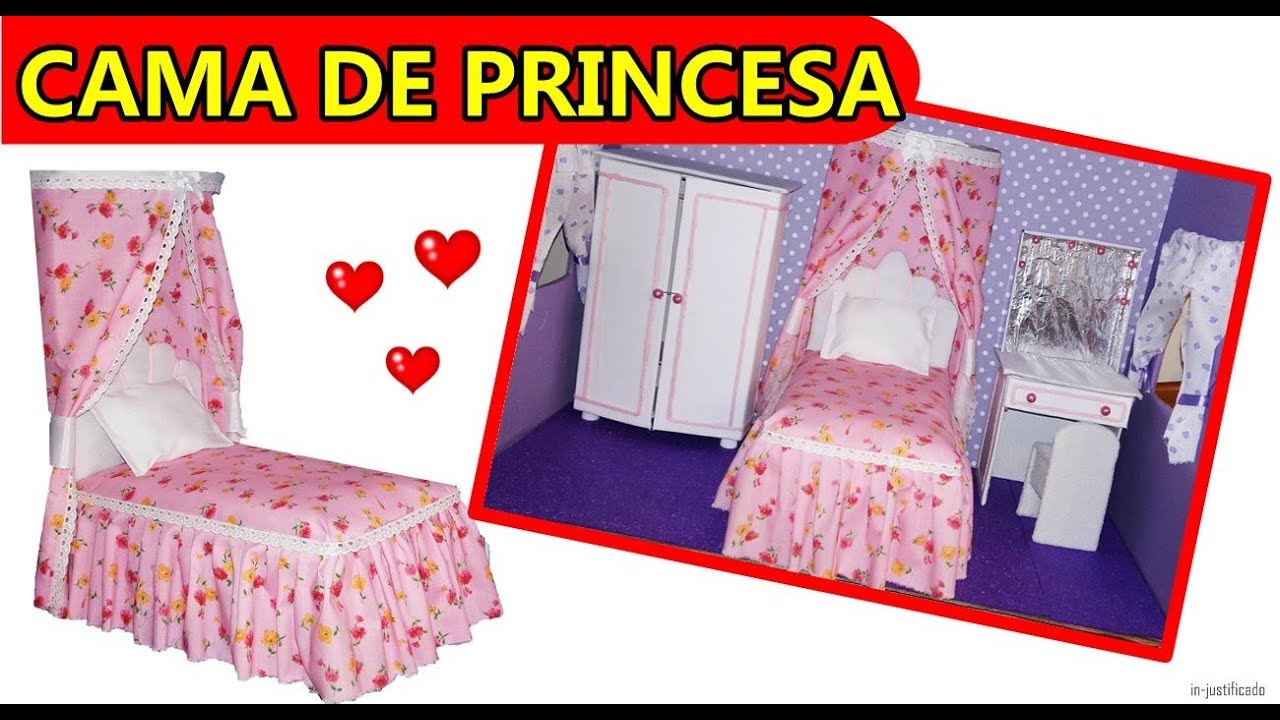 💖COMO FAZER CAMA DE PRINCESA P BONECA BARBIE E MONSTER HIGH