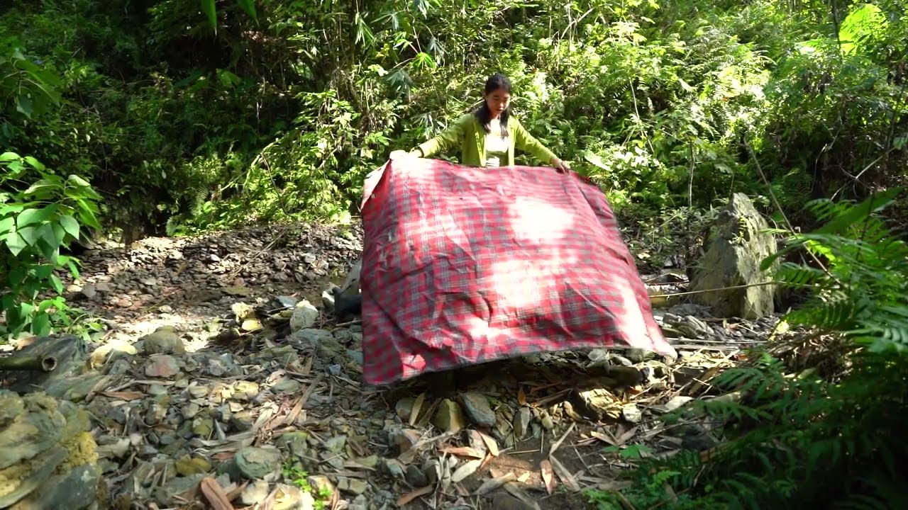 SOLO OVERNIGHT CAMPING IN THE RAIN - RELAXING IN THE TENT WITH THE SATISFYING SOUND OF NATURE - ASMR
