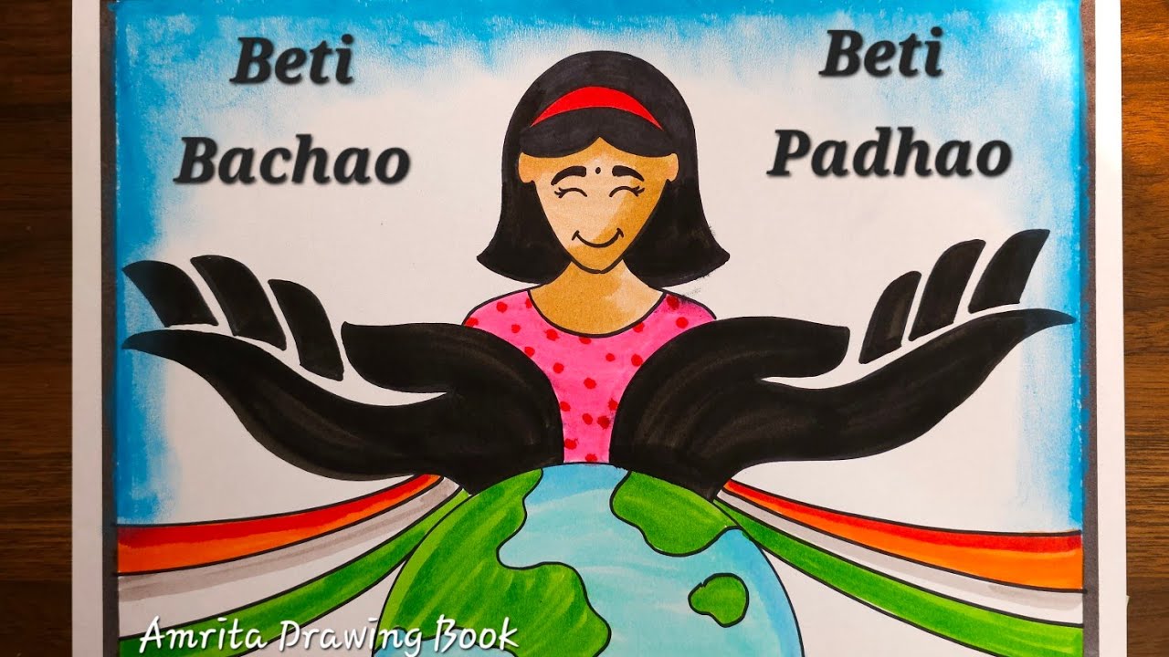 Beti Bachao Beti Padhao poster drawing | Save Girl Child Drawing | National Girl Child Day Drawing