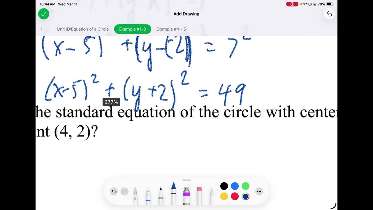 Section 10.8 - Equations of Circles - 3/11/26 