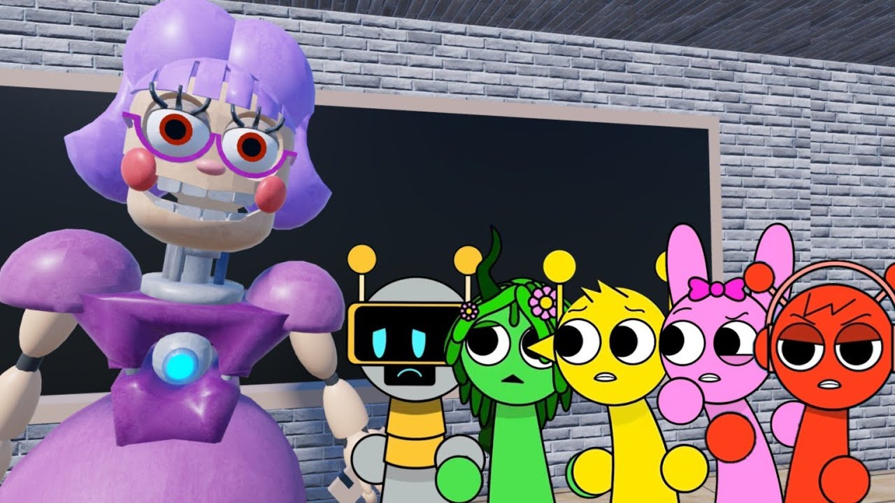 Sprunki Funbot, Pinki, Oren, Vineria & Simon Played Escape Miss Ani-Tron's Detention Obby in ROBLOX 