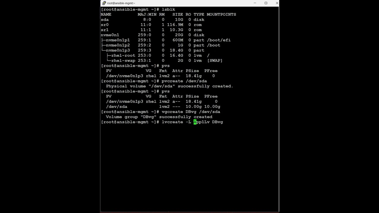 Red Hat Linux - How to create LV/Partition - Filesystem creation in Red Hat Linux