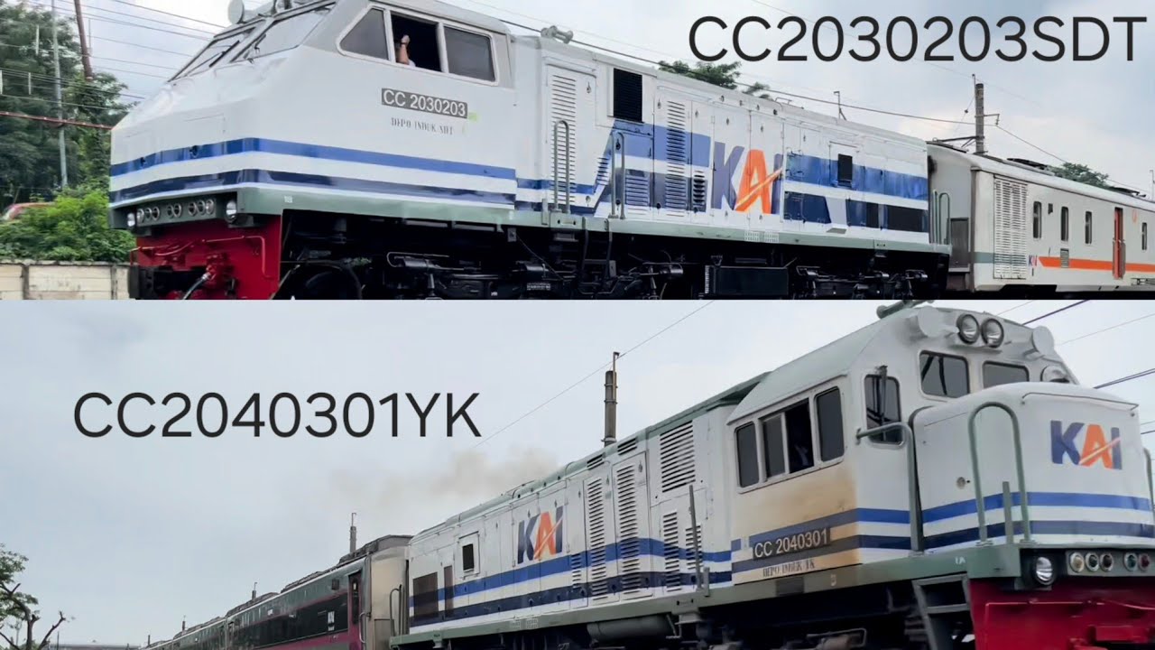 Nonton kereta api! Menemukan dua lokomotif white n blue beda versi di Cakung
