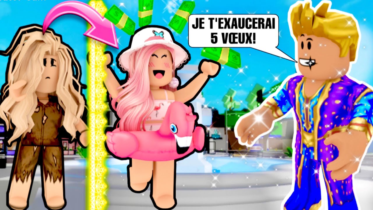 LA FILLE PAUVRE RENCONTRE UN GÉNIE DANS BROOKHAVEN! IL EXAUCE SES 5 VOEUX! ROBLOX BROOKHAVEN RP