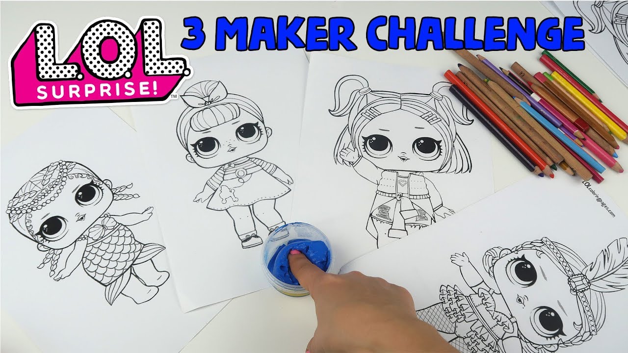 LOL 3 Kalem Boyama Challenge! 1 Dakikada 3 MAKER CHALLENGE With LOL Surprise Bidünya Oyuncak