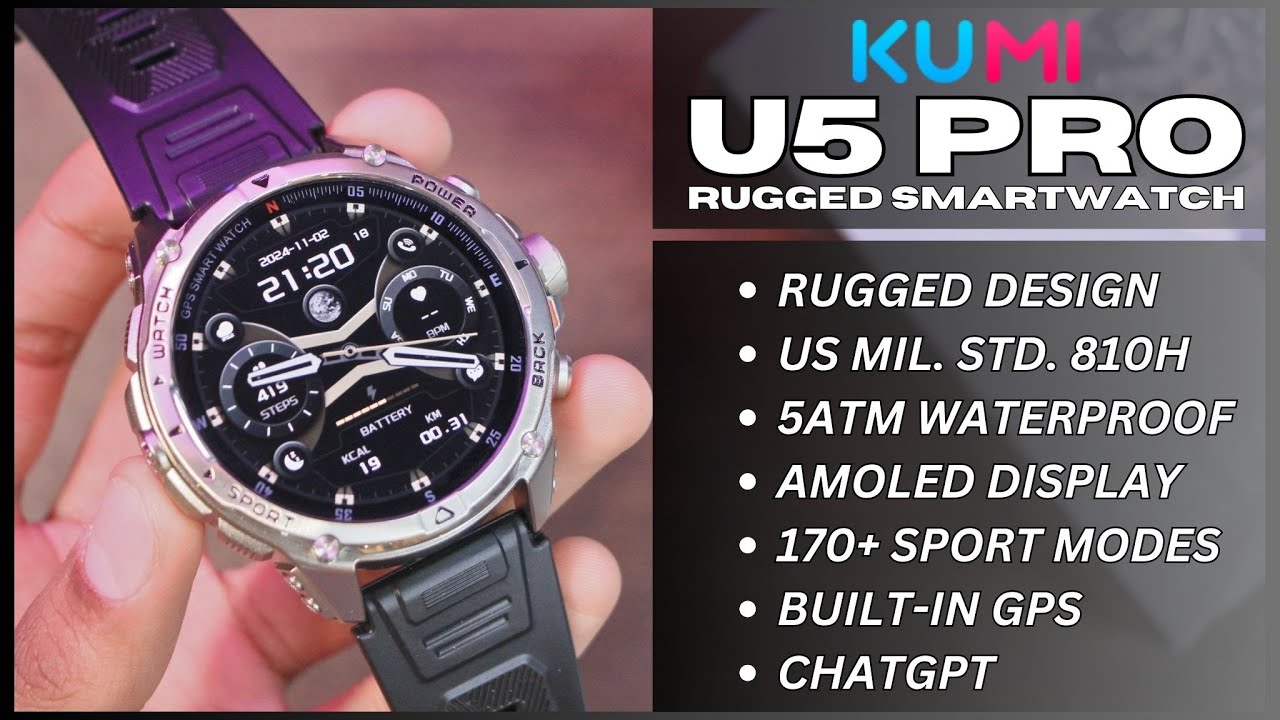 Защищенные смарт-часы KUMI U5 Pro — умные часы с искусственным интеллектом, которые думают за вас!