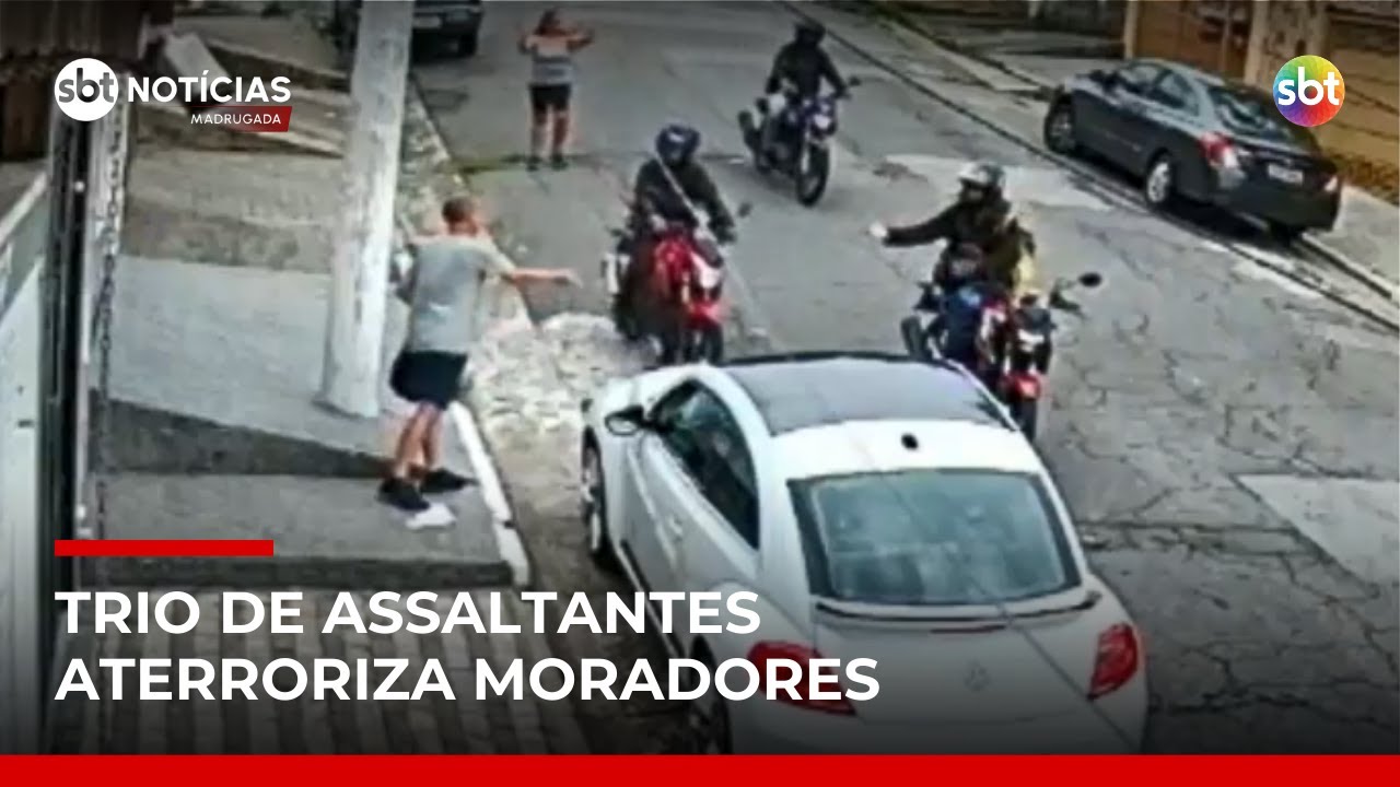 Trio armado faz série de assaltos na zona leste de SP; um é preso | #SBTNotícias