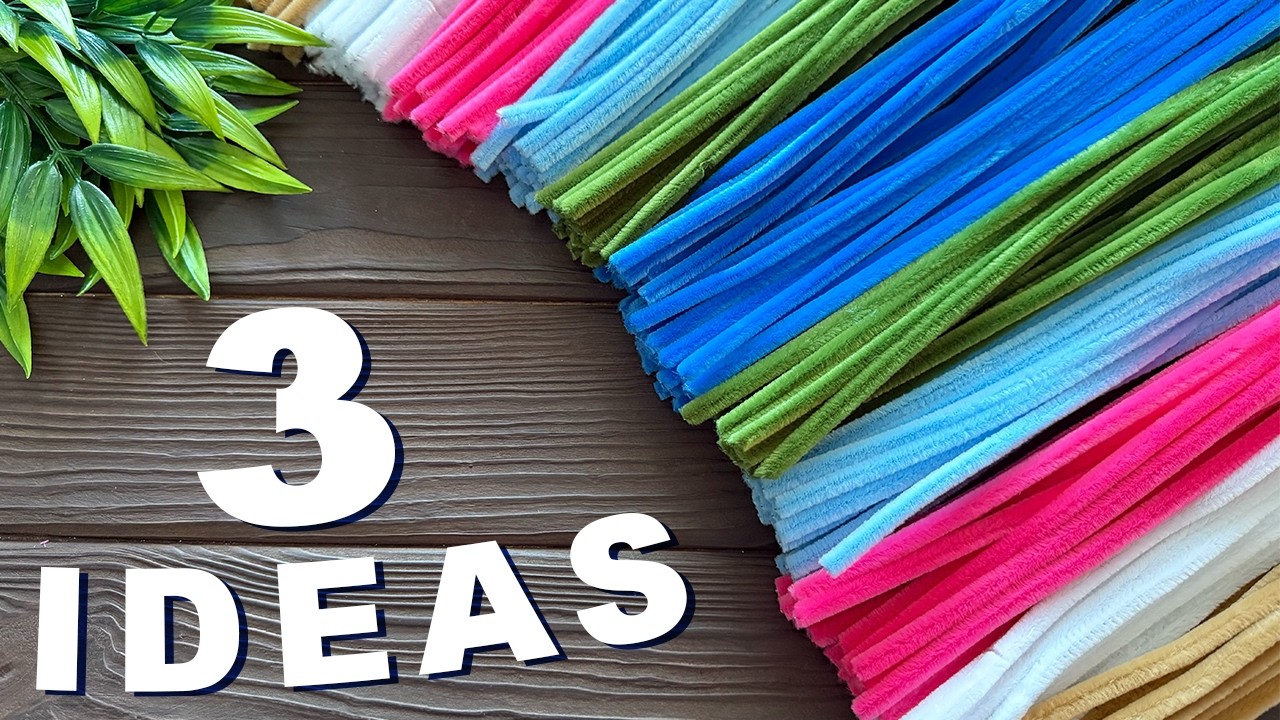 3 IDEAS 💥 Easy Pipe Cleaner Crafts Pipe Cleaner Chenille Decoration Ideas Flowers