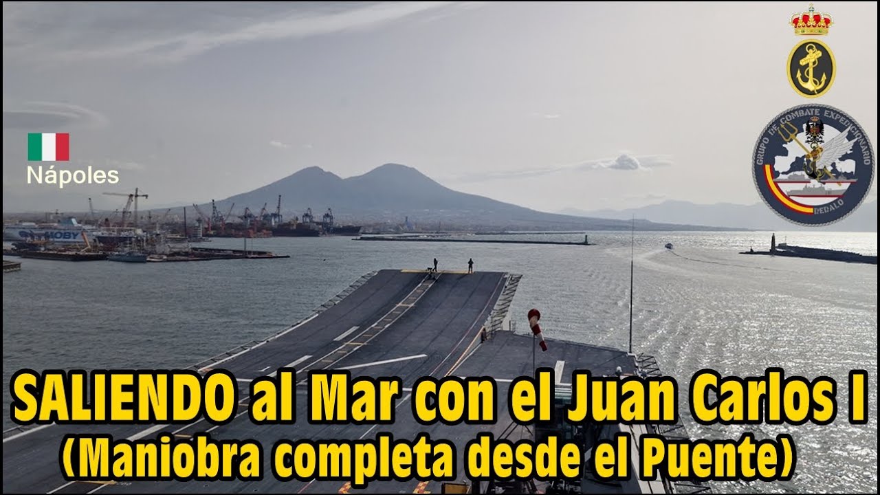 SALIENDO a la Mar con el JUAN CARLOS I (L61) maniobra Completa desde el puente y exterior.