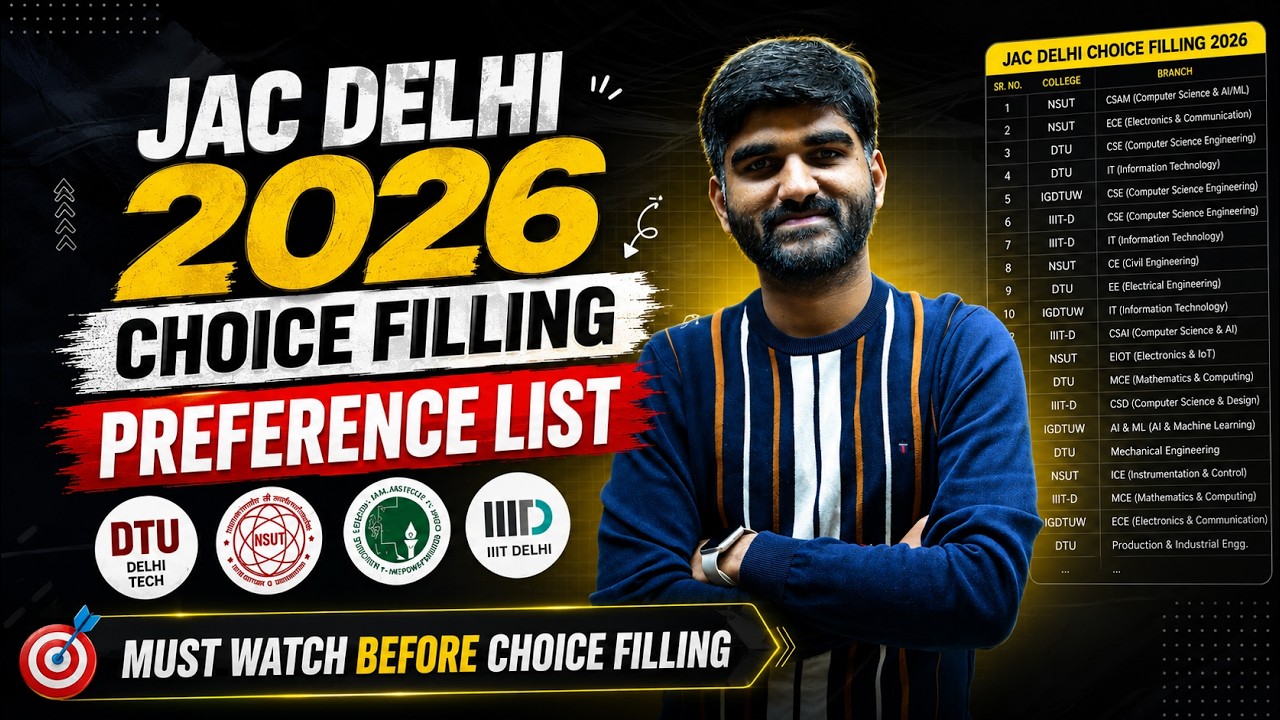 JAC DELHI Counselling 2026 Choice Filling Order Must Watch😳✅|How to fill JAC Delhi Registration Form