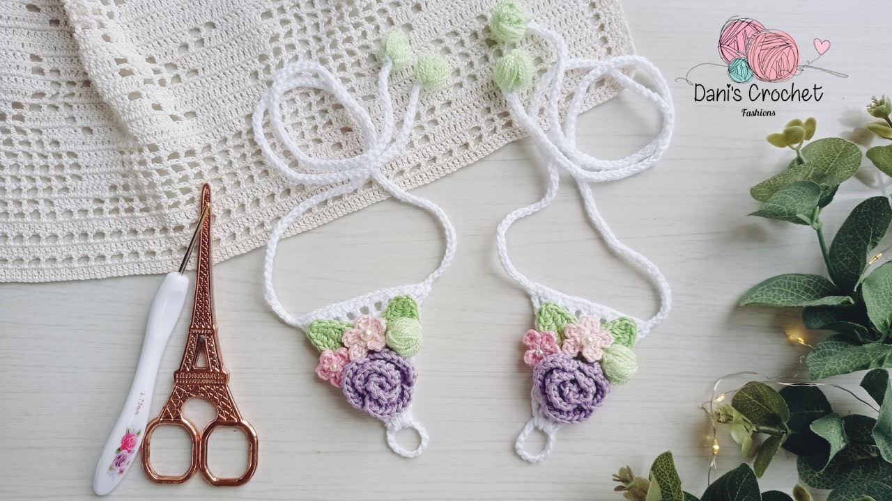 🥰pies descalzos | varias tallas | a crochet | floral