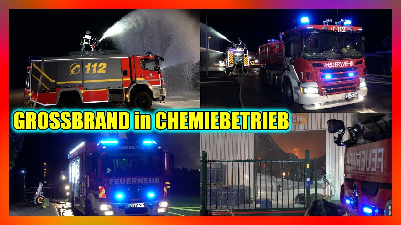 [Archivdoku] 🔥🔥🔥 GROSSBRAND in VOERDE 🚒🚒🚒 + Großeinsatz bei FEUER in Chemiebetrieb + Flammen & Rauch