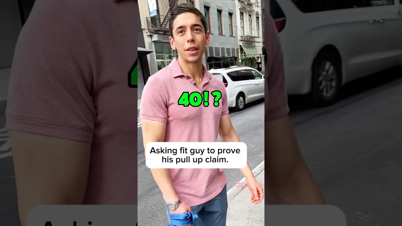 Asking fit guy to prove his pull-ups. #workout #pullups #nyc #fitness #interview