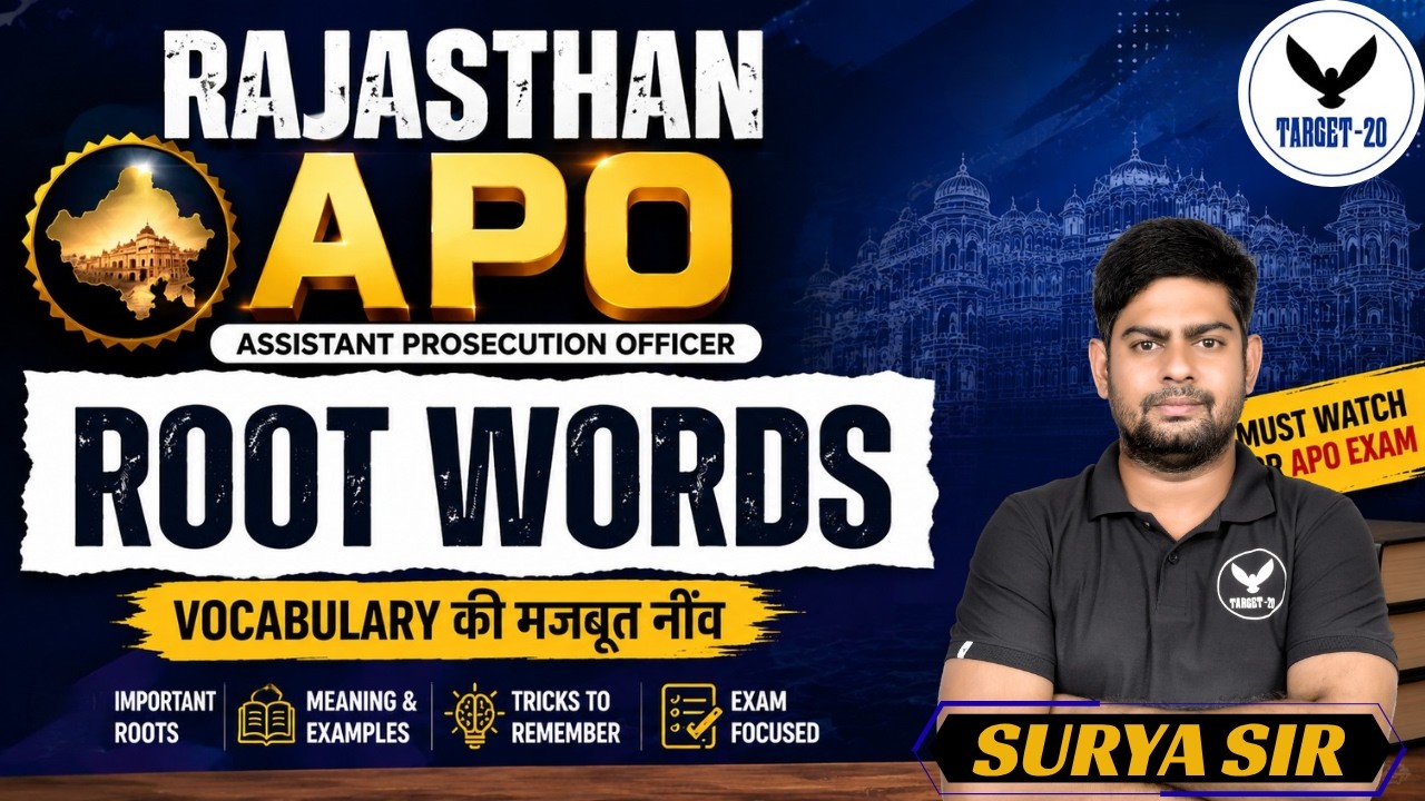 Rajasthan APO | Root Words | Most Important Vocabulary for Rajasthan APO | Class 3 | By Surya Sir