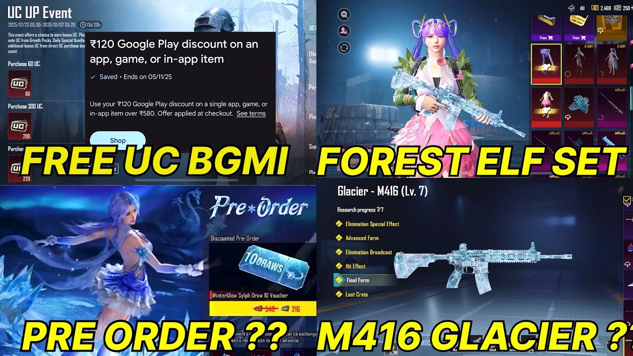 😍 M416 Glacier Is Back In Bgmi | Free Uc Event In Bgmi & Jonny Suit Return In Bgmi New Pre Order 😭✅