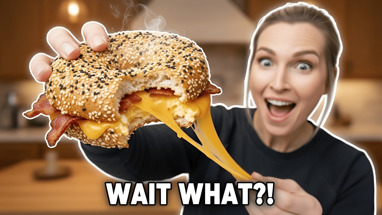 2 Ingredient Rice Paper Bagel! Crispy Gluten-Free Breakfast with Egg, Bacon & Cheese