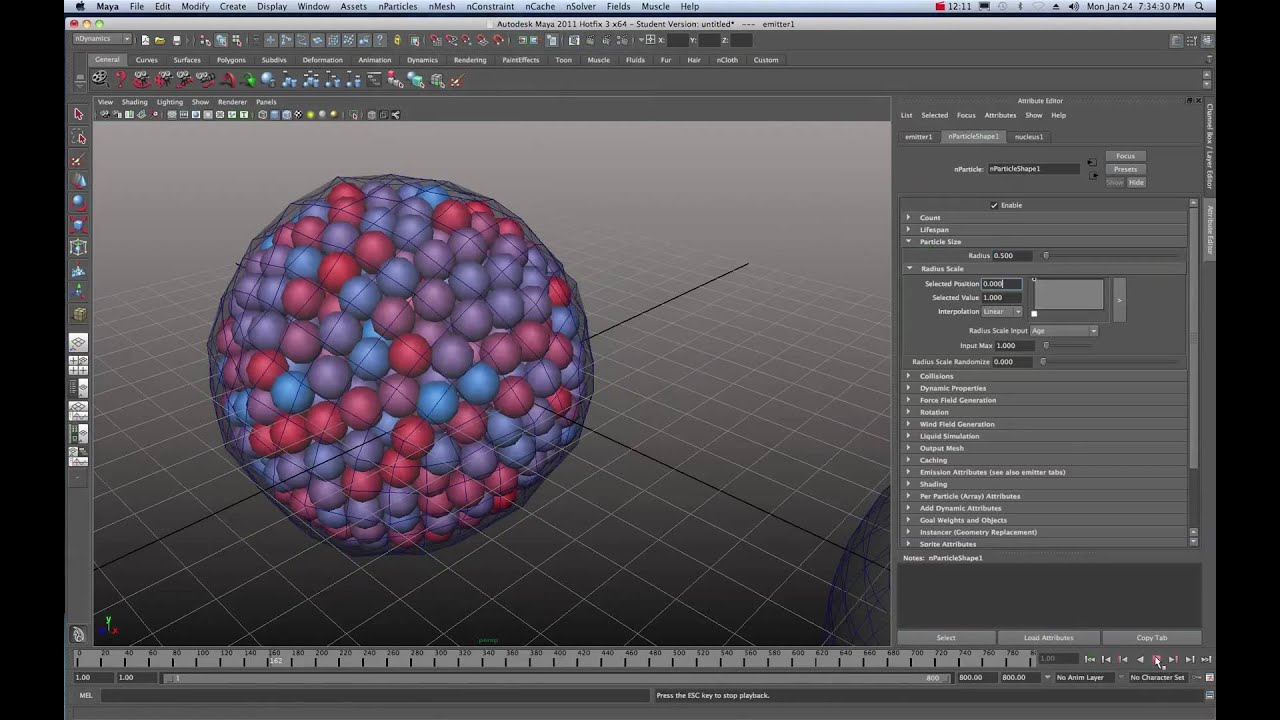 Maya 2011 Shrapnel nParticle and nCloth Tearable Constraint Tutorial by Stuart Christensen