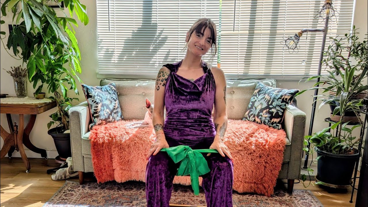 Lower body workout with therapy band