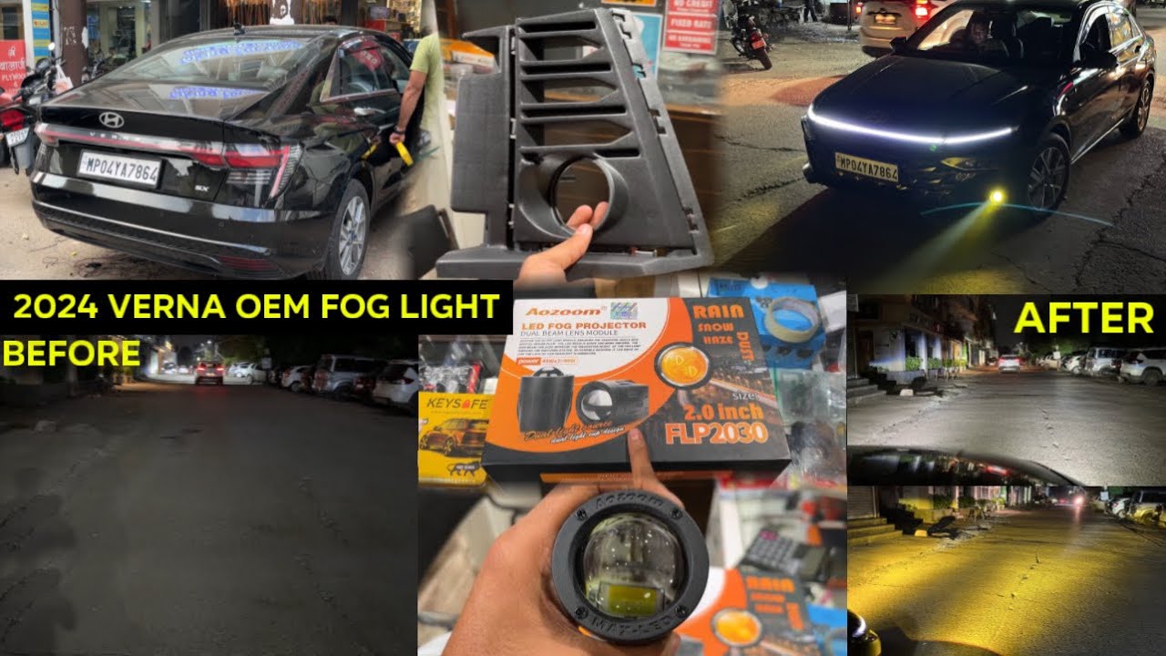 Hyundai Verna 2024 Fog Light installation | OEM Fog lights | 2.0 Aozoom Fog lights | Hyundai Verna |