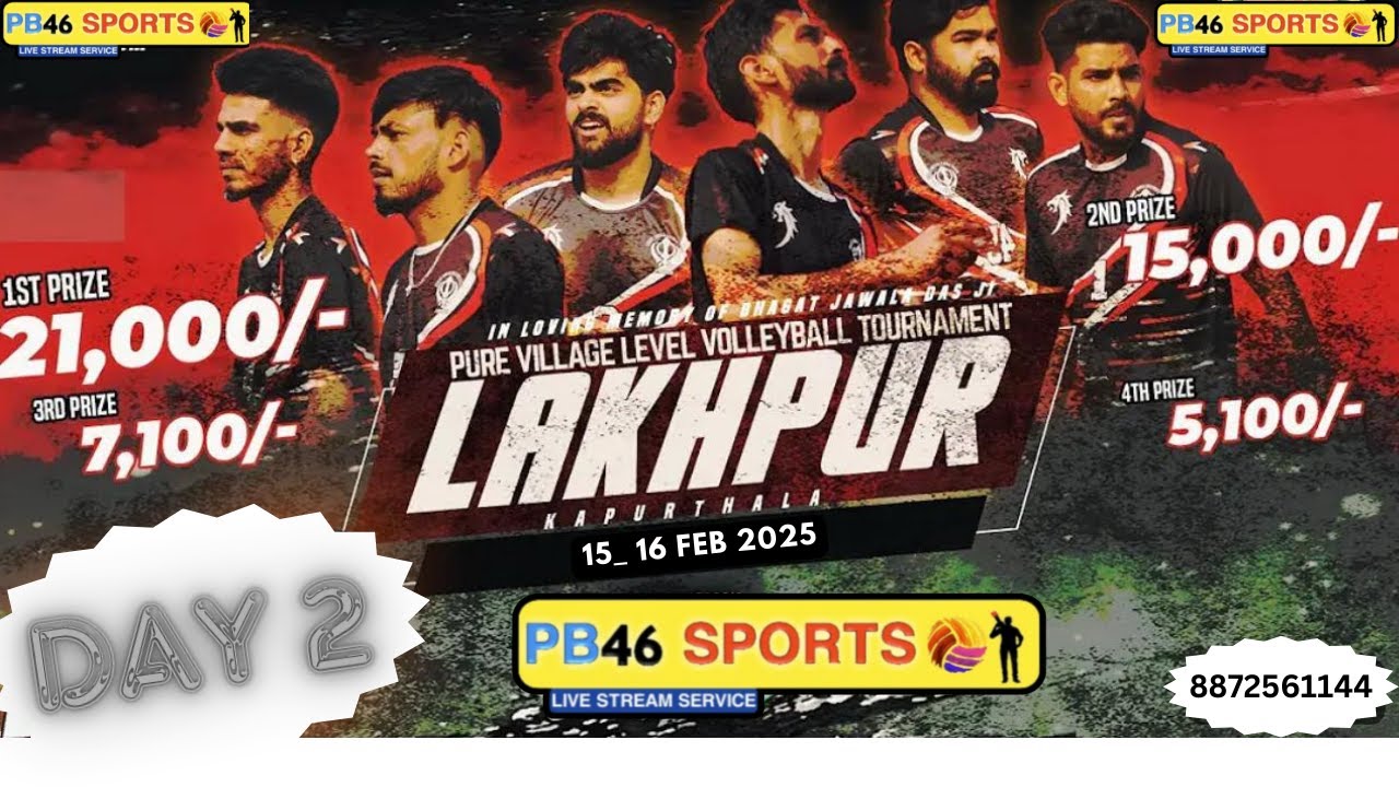 PURE VILLAGE LEVEL VOLLEYBALL TOURNAMENT || LAKHPUR , KAPURTHALA || DAY 2 @pb46sports 88725 61144