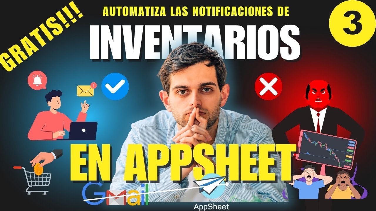 Cómo hacer NOTIFICACIONES  AUTOMÁTICAS para INVENTARIOS en AppSheet!!! TOTALMENTE GRATIS!!