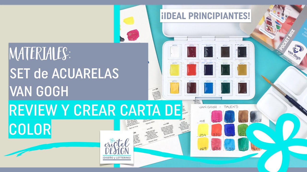Acuarelas Van Gogh: Set ideal principiantes. Review y cómo hacer su carta de color.