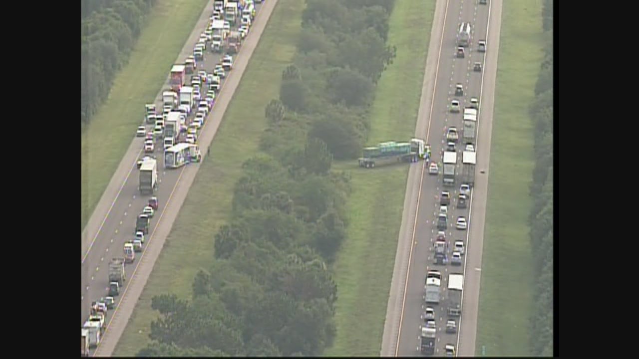 RAW AERIAL: Getting traffic turned around after tanker fire
